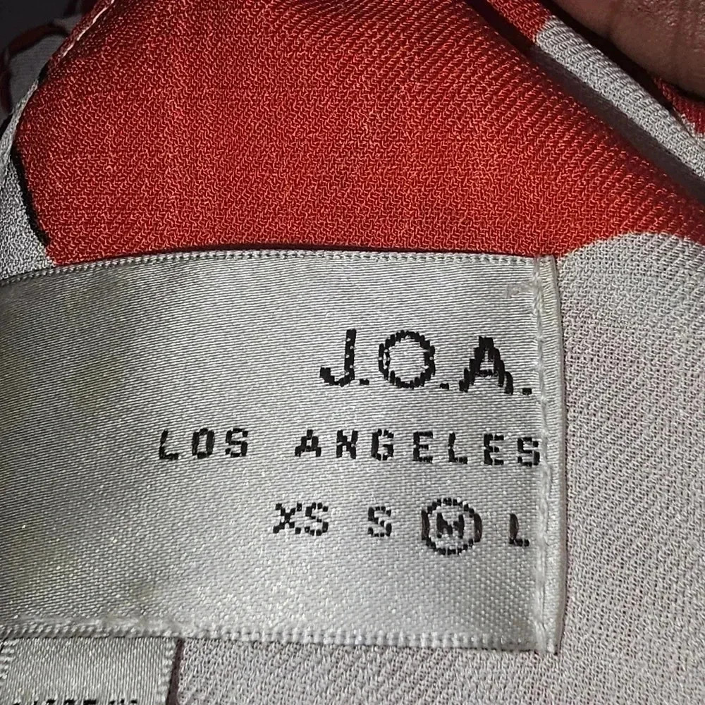 J.O.A Los Angeles Red and White 100% Linen Skort - Picture 15 of 15
